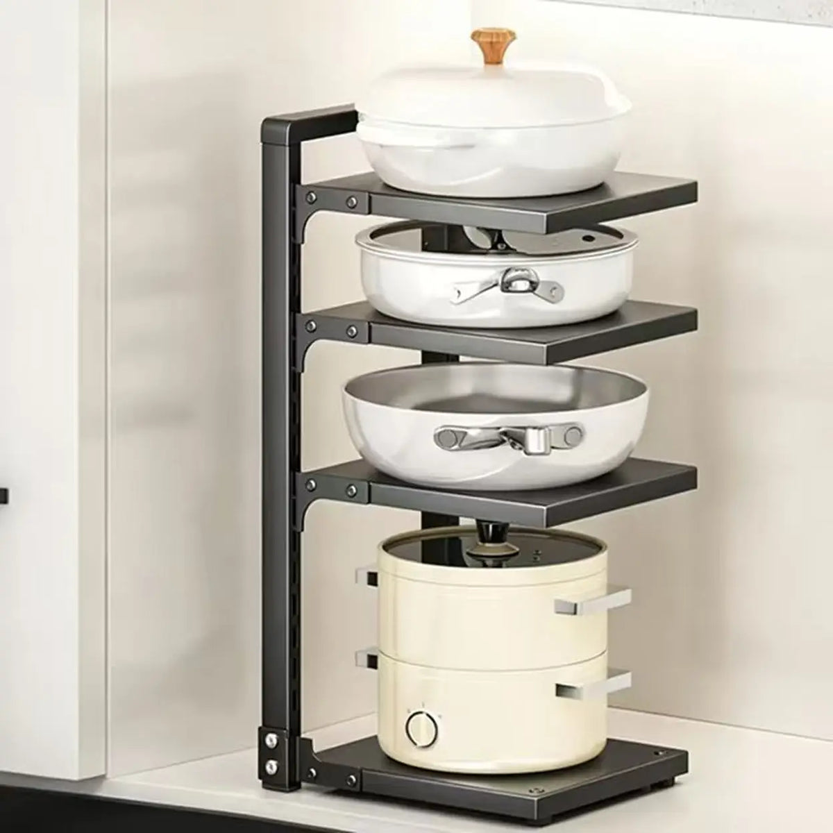 Maxcook 4-Tier Adjustable Kitchen Utensil Rack - Black