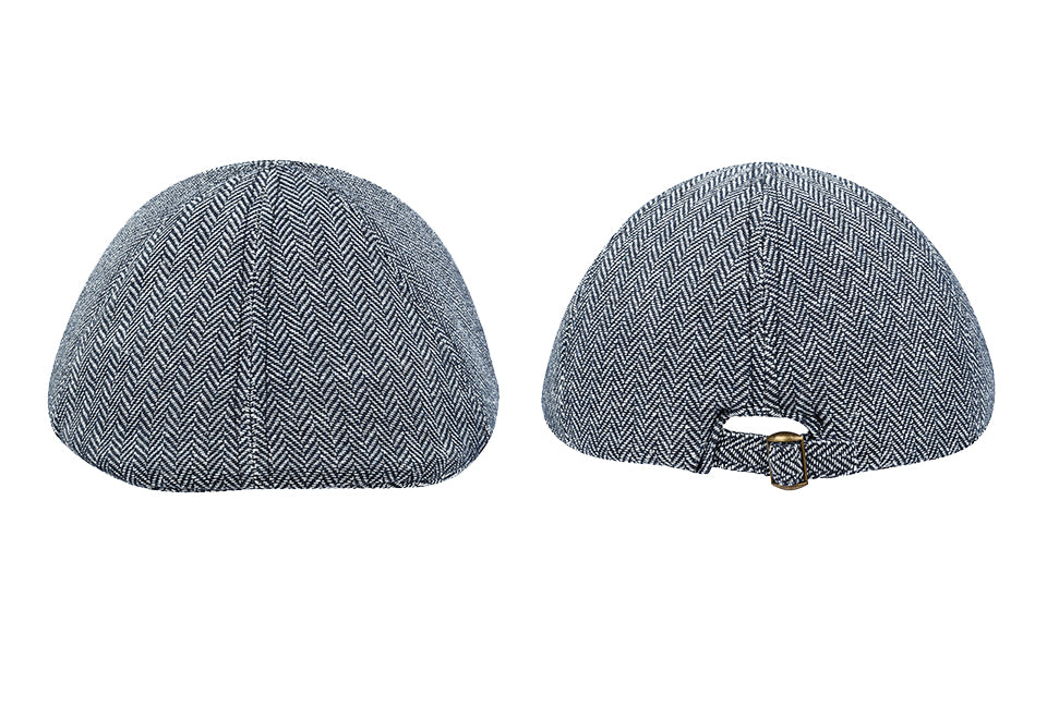 Milanoro Platte Pet in Navy – Tijdloos Visgraatmotief – Warm, Ademend en Stijlvol voor de Winter