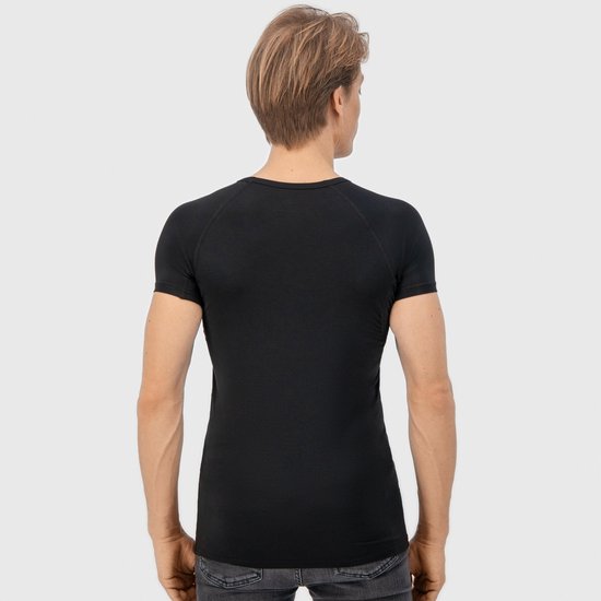 Anti Zweet Shirt - Fibershirts® - Ingenaaide Okselpads- Ondershirt - Zwart - Ronde Hals - Heren - Maat XL