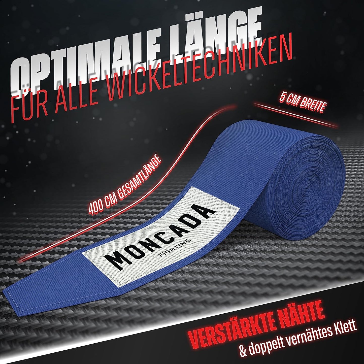 Moncada Fighting Boksbandage - 4m - Blauw