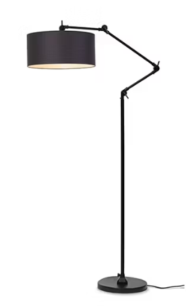 It's about RoMi Amsterdam vloerlamp - Excl. Lampenkap - zwart textiel – 190 x 47 x 70 cm