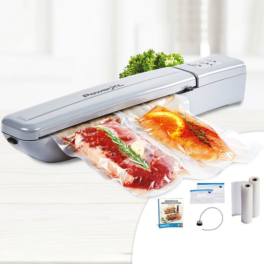 PowerXL Duo NutriSealer Vacuümapparaat - 6-in-1 Functie - Inclusief Folie en Zakjes - Houdt Voedsel 5x Langer Vers