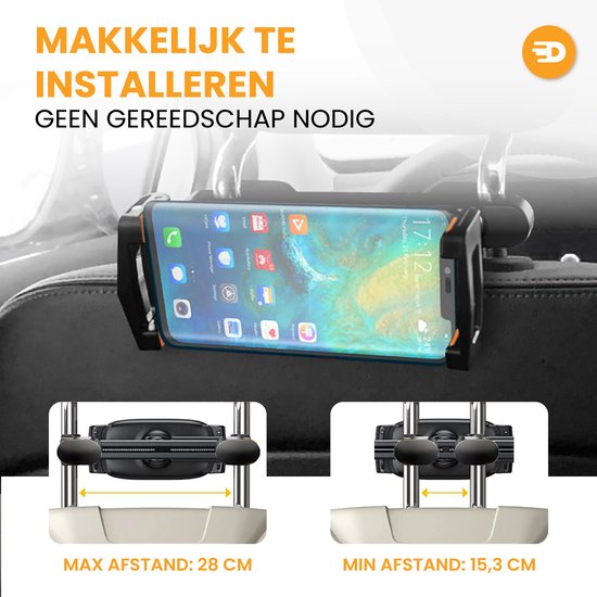 Drivv Tablet Houder Auto - Universeel - 360 Graden Draaibaar - Antislip - Zwart