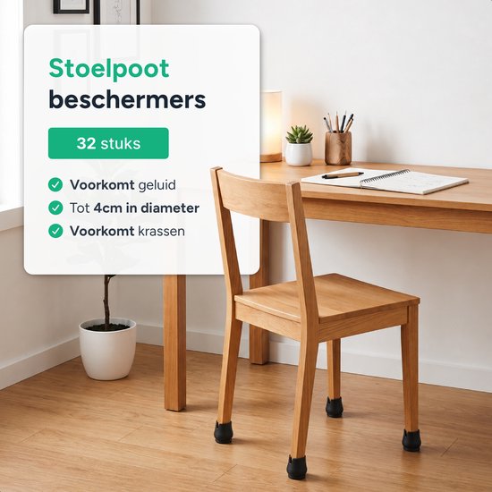 Stoelpoot beschermers - 32 stuks - Sokken - Stoelpootdoppen - Viltjes - Stoeldoppen - Stoelviltjes - Stoel - Rond - Stoelpoten beschermers - Dopjes - Sokjes - Vilt