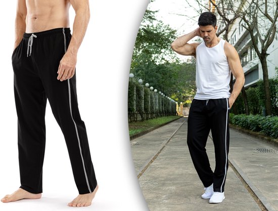 Milanoro - Set van 2 sportieve, comfortabele joggingbroeken voor heren - Marineblauw/Antraciet - S