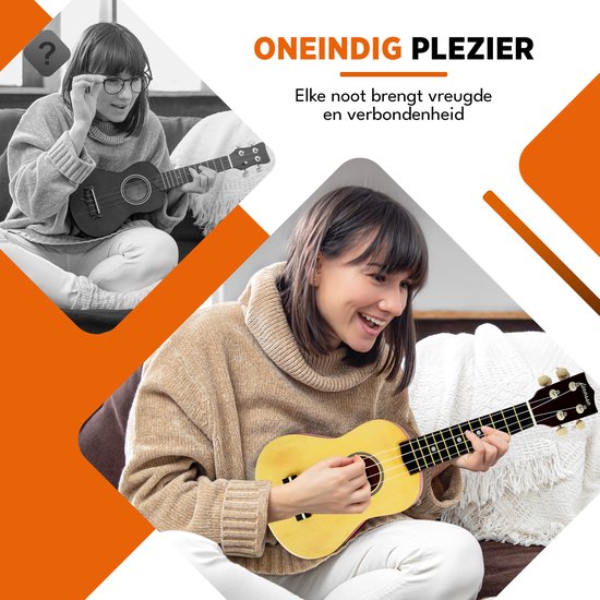 Finesse Ukelele - Starterset - 21" - Ukulele - Speelgoed Gitaar - Kind - Muziekinstrument - Houtkleurig