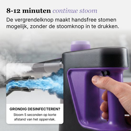 Motionflow 11-Delige Handstoomreiniger PRO - Krachtige 1000W 3,5 bar Stoomreiniger - Reinigingsmachine voor Badkamer, Bank en Vloer - Steam Cleaner Vlekkenreiniger - 3 Meter Stroomkabel