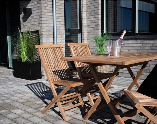 House Nordic Tuinstoel - Set van 2 - Max. 120 kg - Teakhout - 62 x 46 x 89 cm