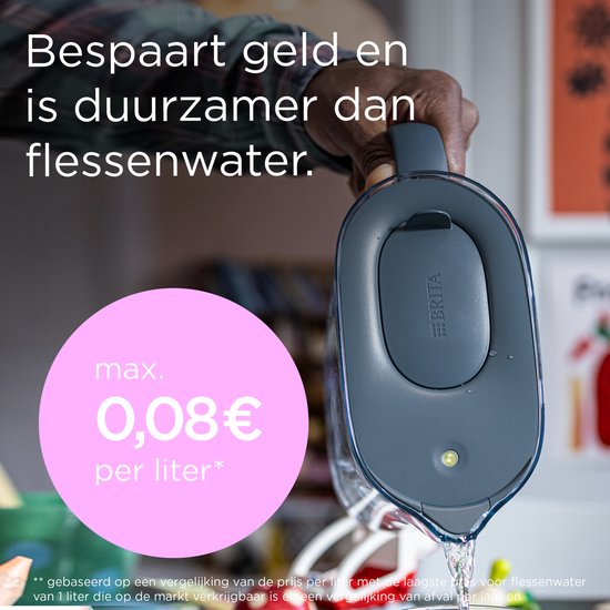 BRITA Waterfilterkan Style Essential XL - 3,6L - Blauw - incl. 1x MAXTRA PRO Pure Performance - grote filterkan met Smart Light LED & klapdeksel, filtert verontreinigingen & meer