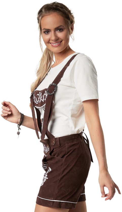 Dressforfun Lederhose Weißensee L - verkleedkleding kostuum halloween verkleden feestkleding carnavalskleding carnaval feestkledij partykleding - 302802