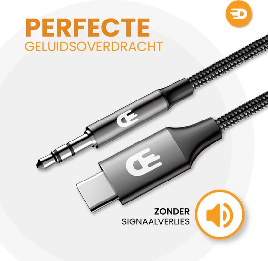 Drivv. USB C naar AUX Kabel - nylon - 1 meter