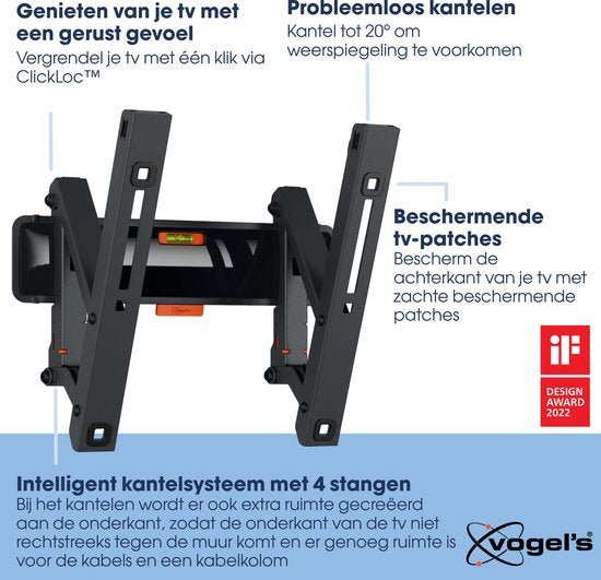 Vogel's COMFORT TVM 3215 | Kantelbare tv-beugel | 19-43" | max 15kg | VESA 200x200