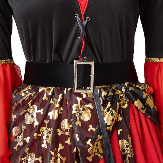 Dressforfun Vrouwenkostuum piratenkoningin XL - verkleedkleding kostuum halloween verkleden feestkleding carnavalskleding carnaval feestkledij partykleding - 301777