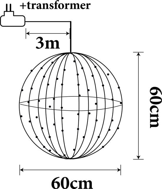 Giftsome Lichtbol Kerstverlichting LED - Lichtbal Ø 60 CM - Kerstverlichting Buiten en Binnen
