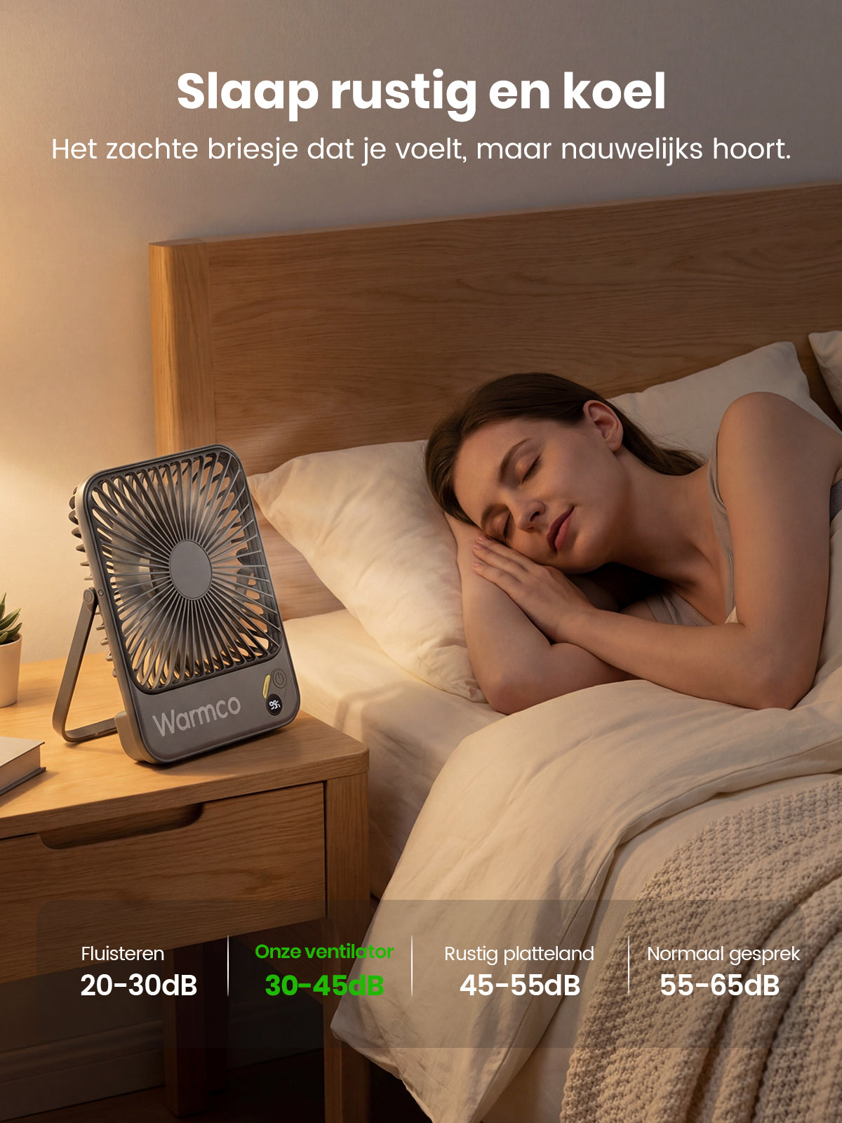 Warmco D3 draagbare ventilator - 7 inch - 10000 mAh