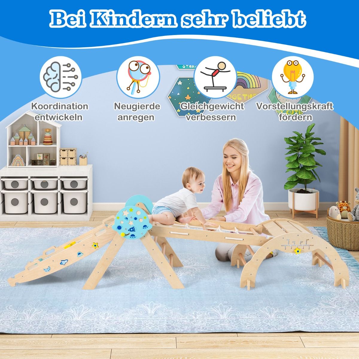 Coast Montessori Klimset - 9-in-1 speeltoestel - opvouwbaar - Natuurlijk