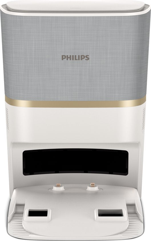 Philips HomeRun Aqua 7000 Series XU7100/02 - Robotstofzuiger met Dweilfunctie - Incl. Laadstation - Wit / Goud - App Connected