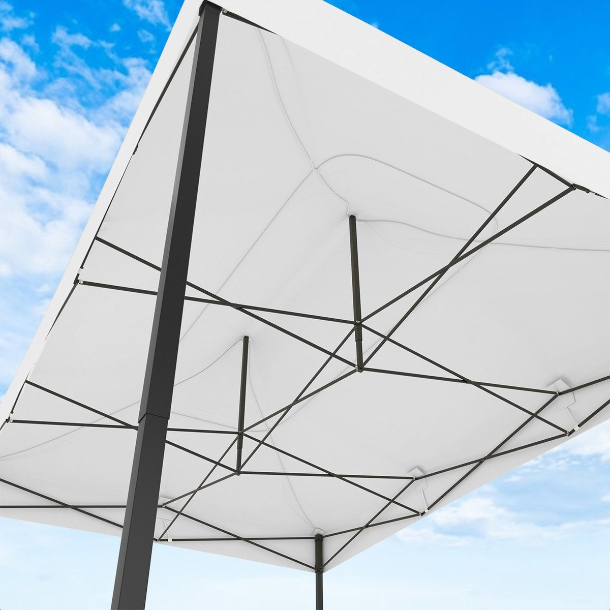 LifeGoods Partytent - Paviljoen - EasyUp - Opvouwbaar - Waterdicht - Met Draagtas met wieltjes - 440 x 297 cm - Wit