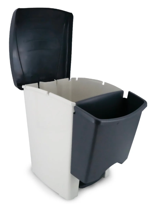 Sp-Berner recycling prullenbak 50 l - 2 compartimenten - kunststof