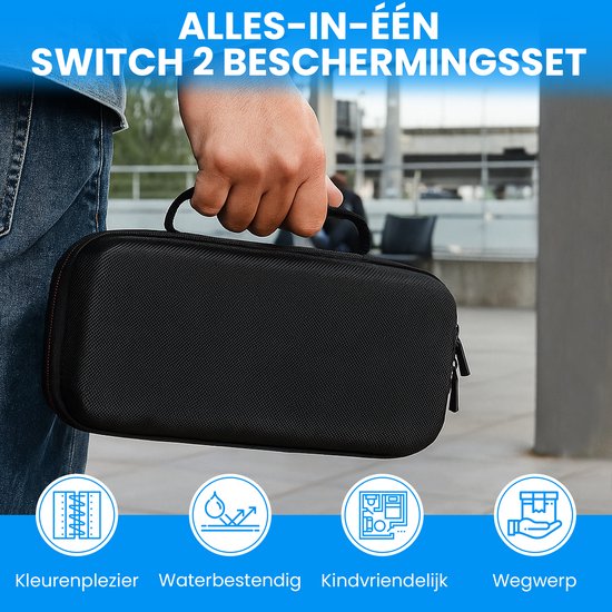 Controlla - Case geschikt voor Nintendo Switch 2 - Hoesje geschikt voor Nintendo Switch 2 - Inclusief screenprotector - Beschermhoes - Thumb grips
