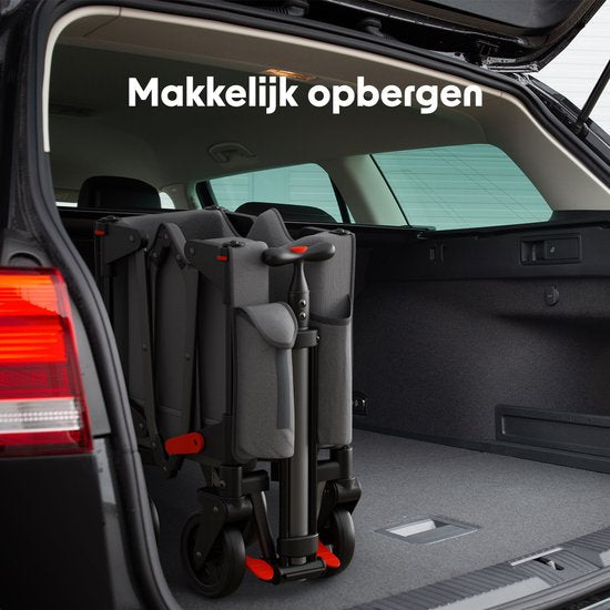 LifeGoods Bolderkar - Opvouwbaar - Kinderenvervoer - Met Dak - 80KG Draagkracht - Grijs