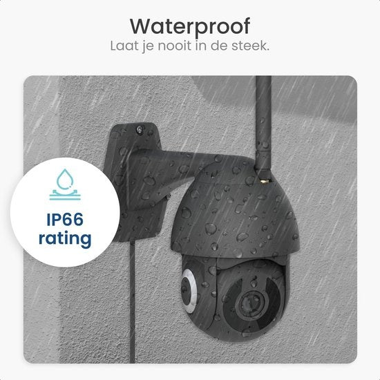Gologi Beveiligingscamera – 3MP - Nachtzicht, Bewegingsdetectie & Two-Way Audio – WiFi & App – 10 x 11 x 17,5 cm – Zwart