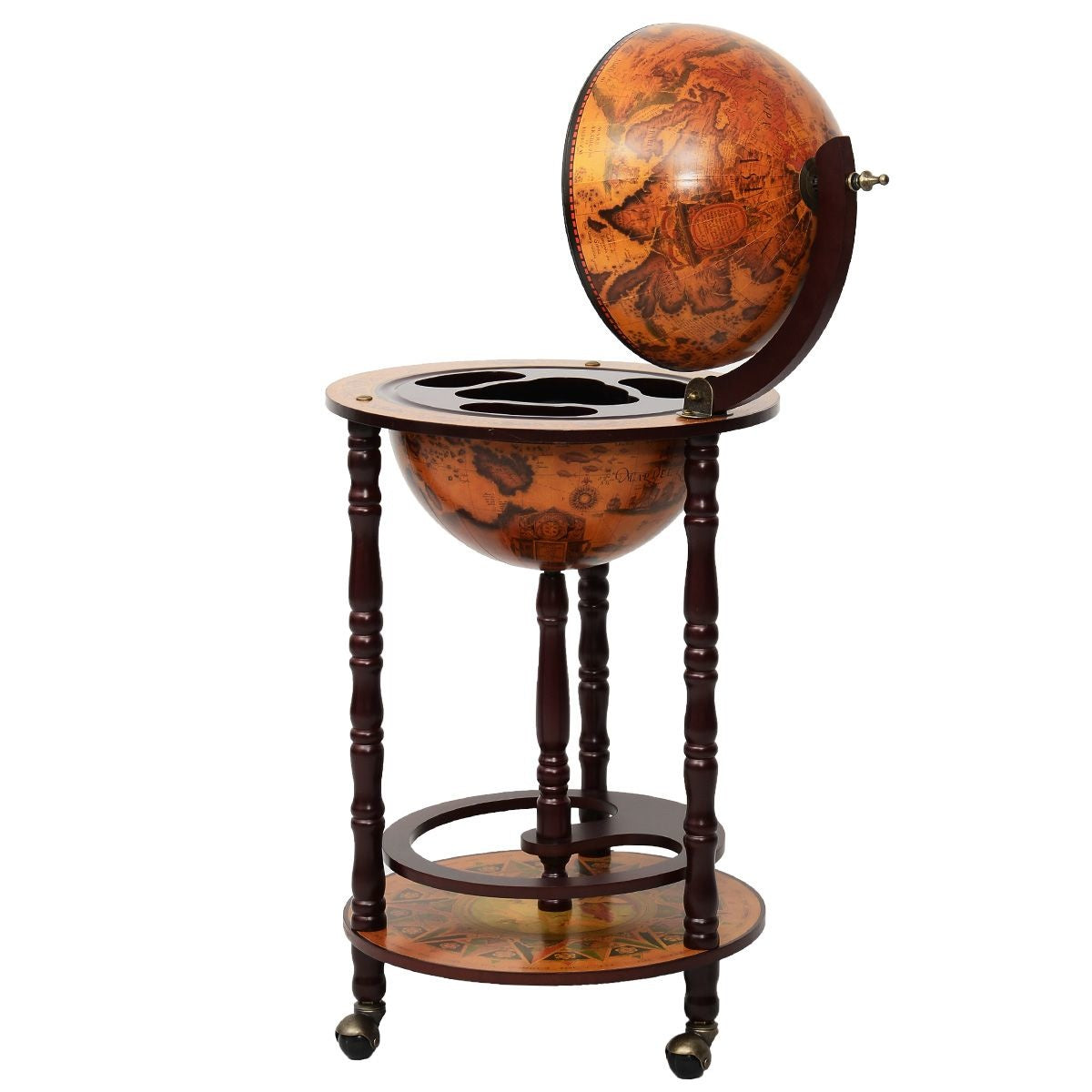 Coast - Wijnrek - Globebar - Wijnbar - Wereldbol bar - ⌀ 45 cm - Bruin
