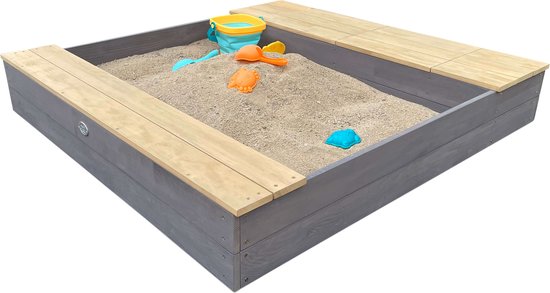 AXI Evy Zandbak met waterbakken en opbergruimte Grijs/bruin - Inclusief accessoireset
