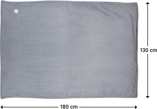 Tomado TEB1802G - Elektrische boven deken - omslagdeken - Superzachte fleece stof - 180 x 130 cm