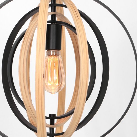 Anne Lighting - hanglamp - Muoversi - naturel - hout - Ø 45cm - E27 - 3491BE