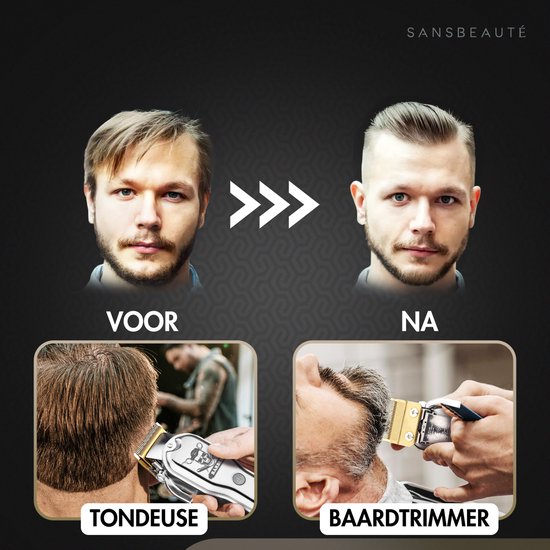 Professionele Draadloze Tondeuse - Sansbeauté - Tondeuse Mannen Hoofdhaar - Cheveux Haar - Haartrimmer - Kapper Haar Machine - Haartondeuse - Trimmer Baard - Barber Set - Barbe Hair Clipper - Kapper Trimmer - Kappersset
