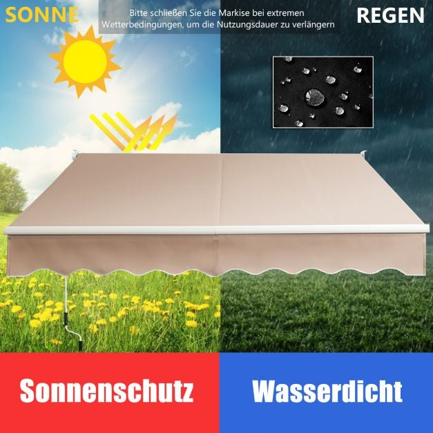 Coast Zonnescherm Uitschuifbare Zonwering 245 x 200 cm Beige