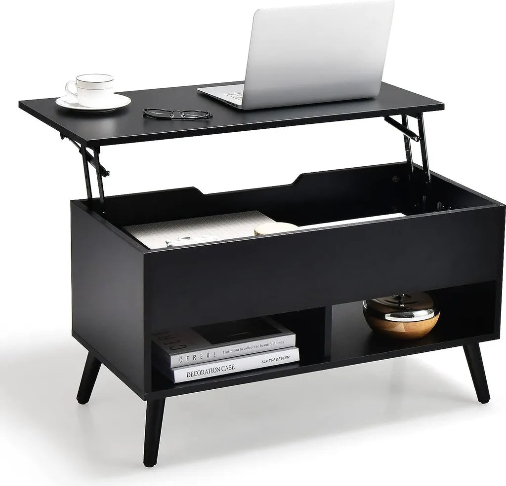 Coast salontafel met Verhoogd Blad - Modern - 80 x 40 x 45 cm - Zwart