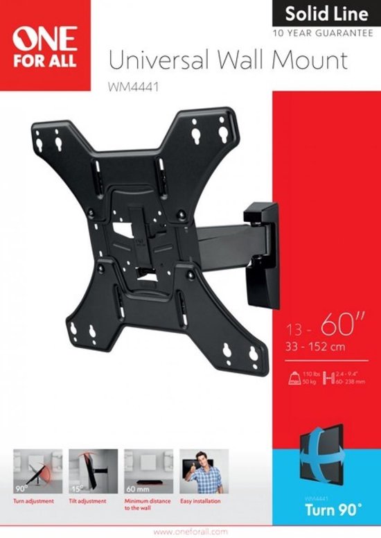 TV Beugel - 24/65 inch - Tot 50 kg - draai- en kantelbaar - WM4441