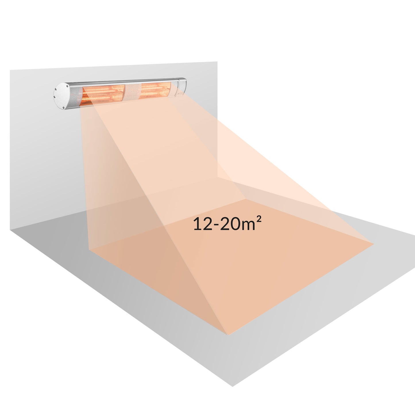 Monzana Infraroodstraler 3000W - Incl. Afstandsbediening - Zilver