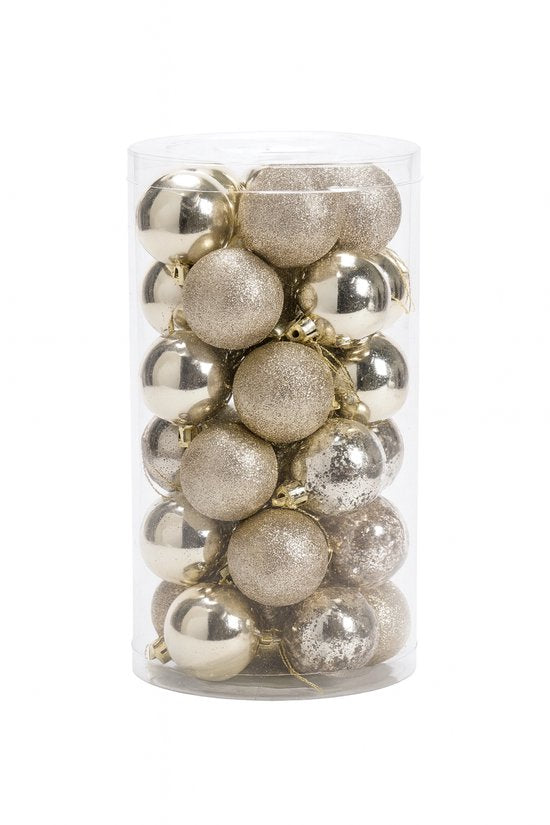 Luxe Kerstballen Set 30 Stuks – Goud & Zilver Ø6cm – Kerstboom Decoratie Se
