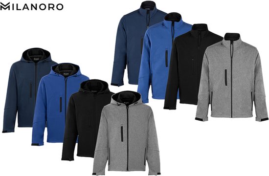 Milanoro - Wind- en waterdichte jasjes - Jas zonder kap - Zwart - XL