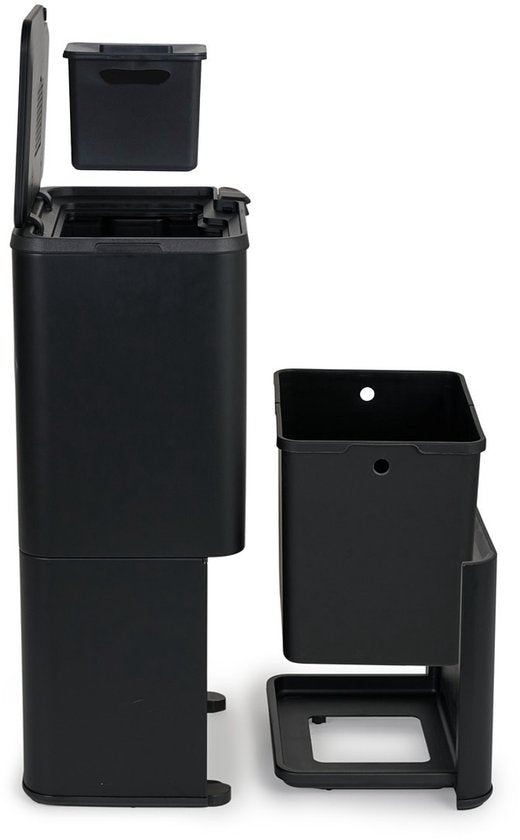 Umuzi Cleaning Prullenbak - 70 Liter - Zwart - Afval scheiden - 41,5,5x31,4x77,8cm