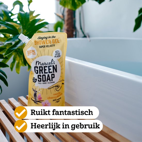 Marcel's Green Soap Shower Gel Refill - Vanille & Kersenbloesem - 500ml