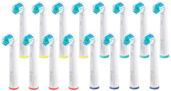 Wellhealth - Set van 16 of 32 universele opzetborsteltjes voor je elektrische tandenborstel - Geschikt voor Oral B/Braun - 32 opzetborsteltjes