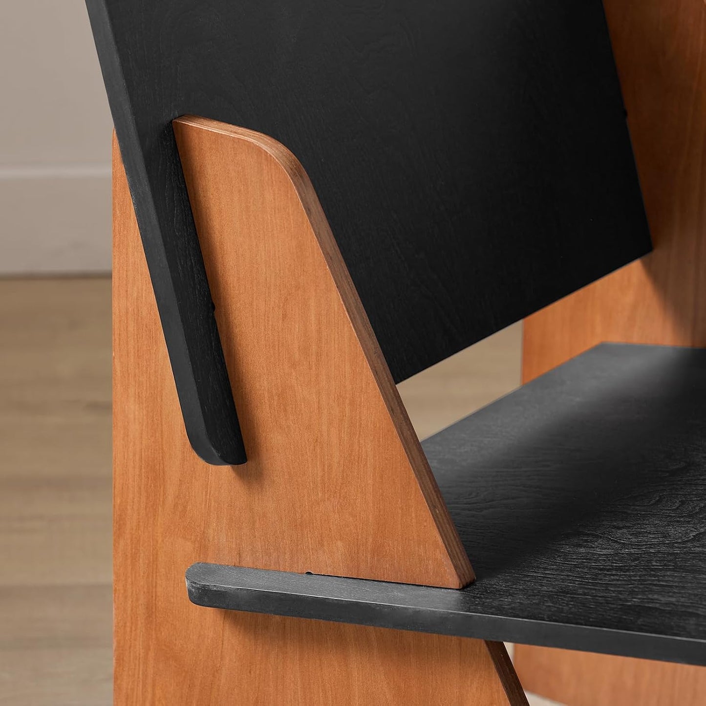 SoBuy Eetkamerstoel met Rugleuning - Zwart - 53 x 56 x 78 cm