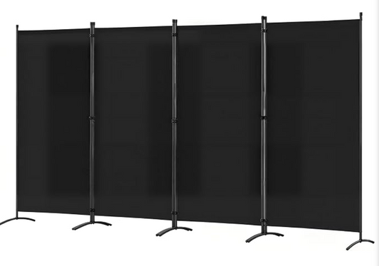 Angel Living Kamerscherm met Wielen 4-Panelen - Zwart - 324 x 180 cm - Opvouwbaar