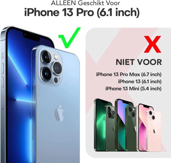 Podec iPhone 13 pro Hoesje Transparant - Bundel met 2x Screenprotector + 2x Cameraprotector - Telefoonhoesje met Beschermglas - Case Doorzichtig