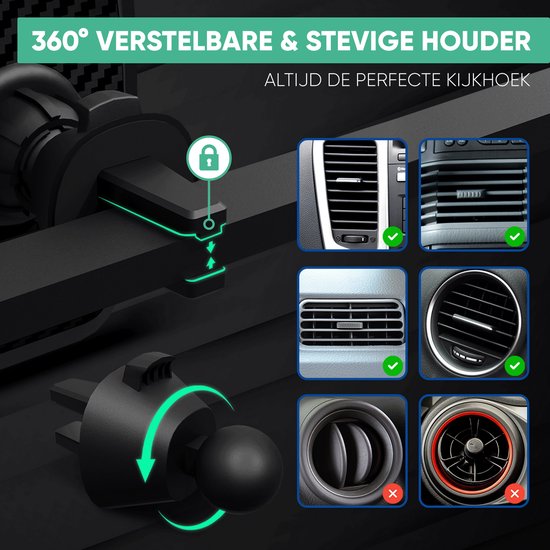 Serve 3in1 Bluetooth FM Transmitter, Telefoonhouder Auto & Draadloze Snellader 15W - Carkit voor Muziek - Telefoonhouders Auto Accessoires - Touchless Autolader - Ventilatie Houder