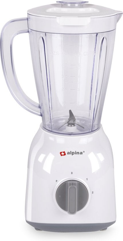 alpina Blender - 1,5 Liter - 400 Watt - Turbofunctie - Kunststof Kan - Wit