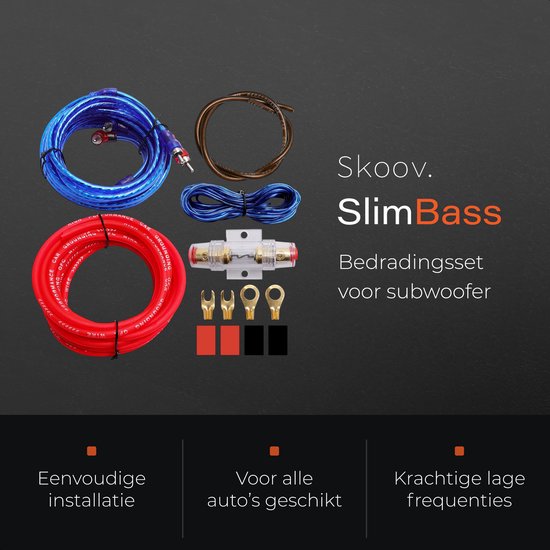 Skoov Bedradingset voor auto Subwoofer en Versterker - Kabelset - Compleet Audio Bedradingsset - Geschikt voor Autogeluidssystemen
