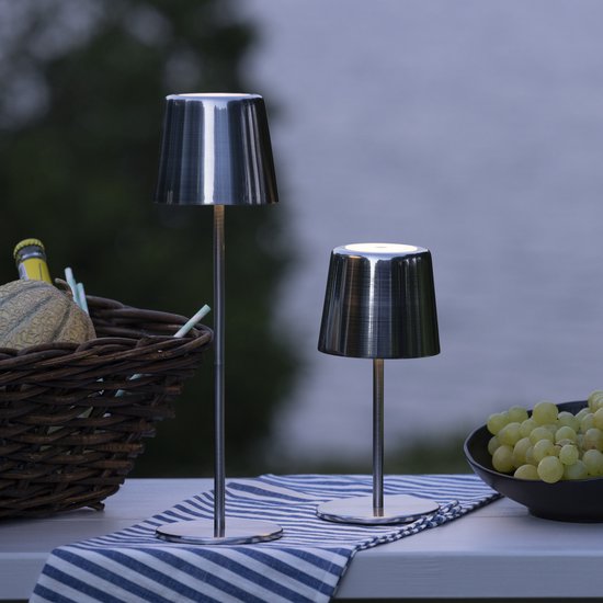 Brilliant Xaana - oplaadbare Tafellamp - Binnen & Buiten - LED 4W 3000K-6000K - 3 Stepdim - IP44 - Zilver