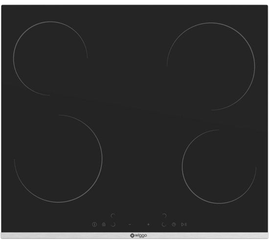 Wiggo WH-E614G(B) - Inbouw Inductiekookplaat - 60 cm - 4 kookzones - Slider bediening - 1 Fase Geen stekker - 5 jaar garantie - Zwart