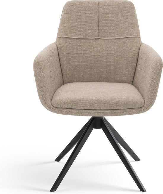 Furnihaus Draaibare Eetkamerstoel Milou met armleuning Beige