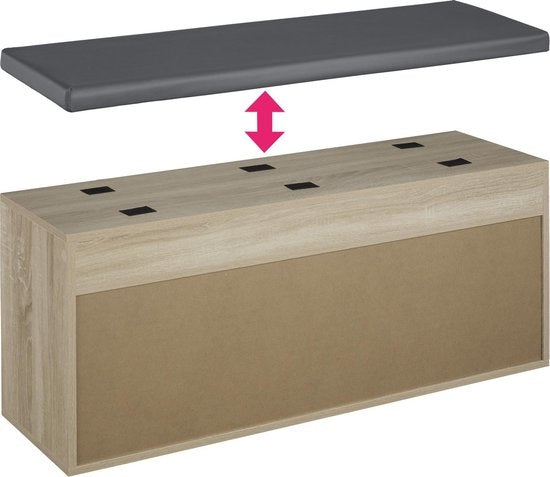 tectake - Schoenenbank Natalya - Licht hout, eiken Sonoma - 403625